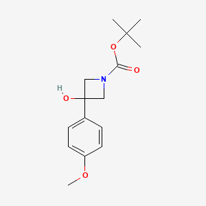 molecular formula C15H21NO4 B8460261 Tert-butyl 3-hydroxy-3-(4-methoxyphenyl)azetidine-1-carboxylate 