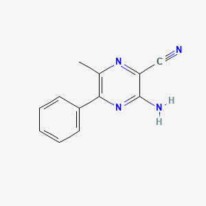 molecular formula C12H10N4 B8460281 2-Cyano-3-amino-5-phenyl-6-methyl-pyrazine 