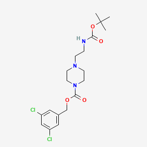 (3,5-dichlorophenyl)methyl 4-[2-[(2-methylpropan-2-yl)oxycarbonylamino]ethyl]piperazine-1-carboxylate