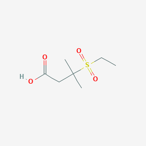 molecular formula C7H14O4S B8460307 3-(Ethanesulfonyl)-3-methylbutyric acid 