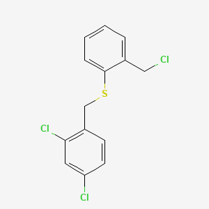 molecular formula C14H11Cl3S B8460335 2,4-Dichloro-1-({[2-(chloromethyl)phenyl]sulfanyl}methyl)benzene CAS No. 58041-98-8