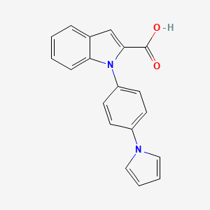molecular formula C19H14N2O2 B8460349 1h-Indole-2-carboxylic acid,1-[4-(1h-pyrrol-1-yl)phenyl]- 