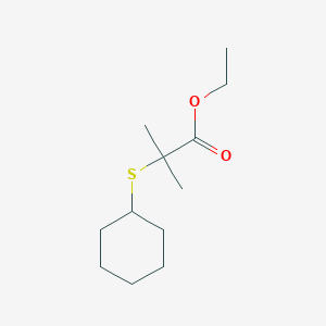 2-Cyclohexylsulfanyl-2-methyl-propionic acid ethyl ester