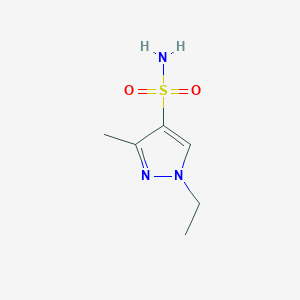 molecular formula C6H11N3O2S B8460378 1-ethyl-3-methyl-1H-pyrazole-4-sulfonamide 