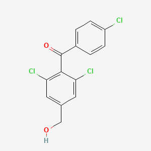 molecular formula C14H9Cl3O2 B8460398 3,5-Dichloro-4-(4-chlorobenzoyl)benzyl alcohol 