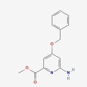 molecular formula C14H14N2O3 B8460444 Methyl 6-amino-4-(benzyloxy)pyridine-2-carboxylate 