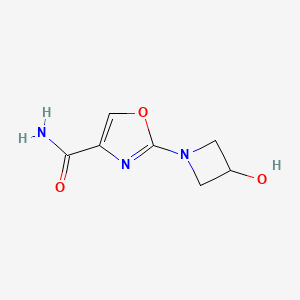 molecular formula C7H9N3O3 B8460449 1-(4-Carbamoyl-1,3-oxazol-2-yl)-3-hydroxyazetidine 