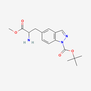 molecular formula C16H21N3O4 B8460494 1h-Indazole-5-propanoic acid,a-amino-1-[(1,1-dimethylethoxy)carbonyl]-,methyl ester CAS No. 635713-73-4