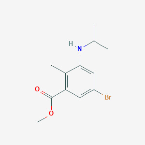 molecular formula C12H16BrNO2 B8460538 Methyl 5-bromo-3-(isopropylamino)-2-methylbenzoate 
