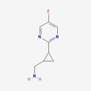 molecular formula C8H10FN3 B8460589 (2-(5-Fluoropyrimidin-2-yl)cyclopropyl)methanamine 