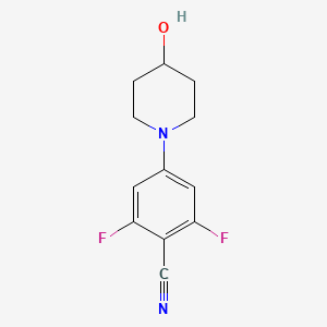 molecular formula C12H12F2N2O B8460606 2,6-Difluoro-4-(4-hydroxy-piperidin-1-yl)-benzonitrile 