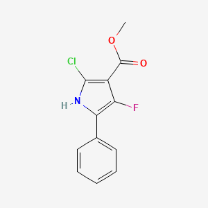 molecular formula C12H9ClFNO2 B8460613 methyl 2-chloro-4-fluoro-5-phenyl-1H-pyrrole-3-carboxylate 