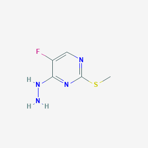 molecular formula C5H7FN4S B8460631 2-Methylthio-4-hydrazino-5-fluoropyrimidine 