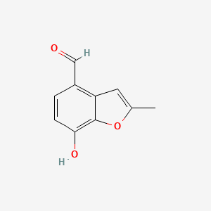 molecular formula C10H8O3 B8460632 7-Hydroxy-2-methylbenzo[b]furan-4-carbaldehyde 