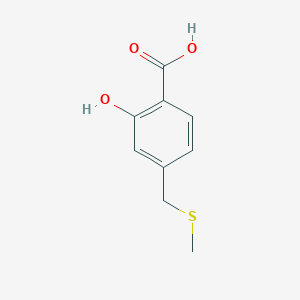 molecular formula C9H10O3S B8460662 2-Hydroxy-4-(methylthiomethyl)benzoic Acid 