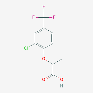 molecular formula C10H8ClF3O3 B8460695 Propanoic acid, 2-[2-chloro-4-(trifluoromethyl)phenoxy]- 