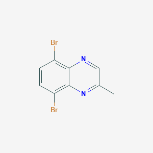 molecular formula C9H6Br2N2 B8460725 5,8-Dibromo-2-methyl-quinoxaline 