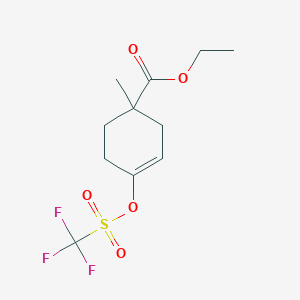 molecular formula C11H15F3O5S B8460730 Ethyl 1-methyl-4-(trifluoromethylsulfonyloxy)cyclohex-3-enecarboxylate 