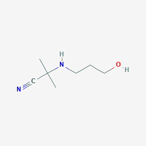 molecular formula C7H14N2O B8460733 2-(3-Hydroxy-propylamino)-2-methyl-proprionitrile 