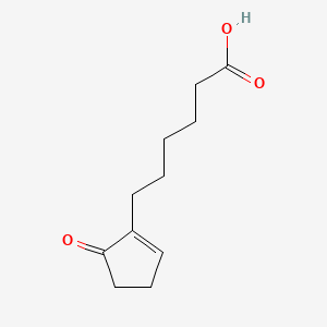 molecular formula C11H16O3 B8460789 1-Cyclopentene-1-hexanoic acid, 5-oxo- CAS No. 51876-15-4