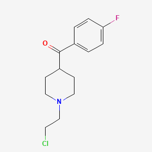 molecular formula C14H17ClFNO B8460790 Methanone, [1-(2-chloroethyl)-4-piperidinyl](4-fluorophenyl)- CAS No. 60285-09-8