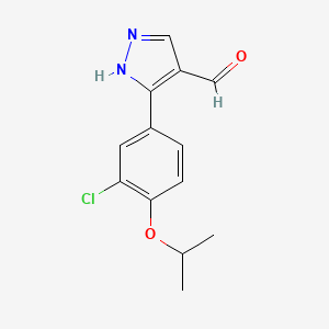 molecular formula C13H13ClN2O2 B8460792 3-(3-chloro-4-isopropoxyphenyl)-1H-pyrazole-4-carbaldehyde 