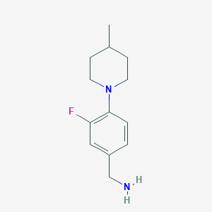 molecular formula C13H19FN2 B8460815 3-Fluoro-4-(4-methyl-1-piperidinyl)benzylamine 