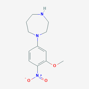 molecular formula C12H17N3O3 B8460839 1-[3-(methyloxy)-4-nitrophenyl]hexahydro-1H-1,4-diazepine 