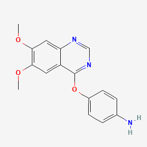 molecular formula C16H15N3O3 B8460964 4-(6,7-Dimethoxyquinazolin-4-yloxy)aniline CAS No. 286371-71-9