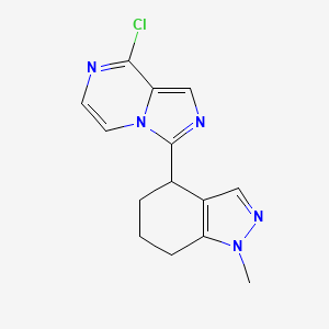 molecular formula C14H14ClN5 B8460989 8-chloro-3-(1-methyl-4,5,6,7-tetrahydro-1H-indazol-4-yl)imidazo[1,5-a]pyrazine 