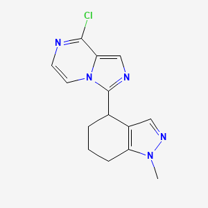 molecular formula C14H14ClN5 B8460989 8-chloro-3-(1-methyl-4,5,6,7-tetrahydroindazol-4-yl)imidazo[1,5-a]pyrazine 