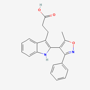 molecular formula C21H18N2O3 B8461057 3-[2-(5-Methyl-3-phenyl-1,2-oxazol-4-yl)-1H-indol-3-yl]propanoic acid CAS No. 88933-56-6