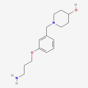 molecular formula C15H24N2O2 B8461059 1-{[3-(3-Aminopropoxy)phenyl]methyl}piperidin-4-OL CAS No. 78057-54-2