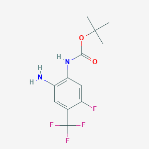 molecular formula C12H14F4N2O2 B8461170 (2-Amino-5-fluoro-4-trifluoromethyl-phenyl)-carbamic acid tert-butyl ester 