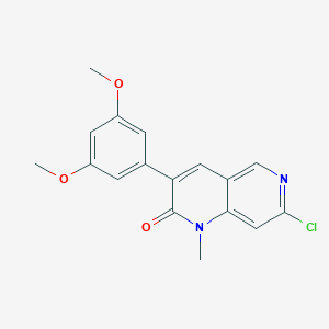 molecular formula C17H15ClN2O3 B8461291 7-chloro-3-(3,5-dimethoxyphenyl)-1-methyl-1,6-naphthyridin-2(1H)-one 