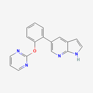 molecular formula C17H12N4O B8461326 1h-Pyrrolo[2,3-b]pyridine,5-[2-(2-pyrimidinyloxy)phenyl]- 