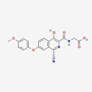 molecular formula C20H15N3O6 B8461342 {[1-Cyano-4-hydroxy-7-(4-methoxy-phenoxy)-isoquinoline-3-carbonyl]-amino}-acetic acid 