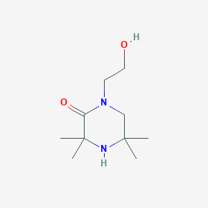 molecular formula C10H20N2O2 B8461355 1-(2-Hydroxyethyl)-3,3,5,5-tetramethyl-piperazin-2-one 
