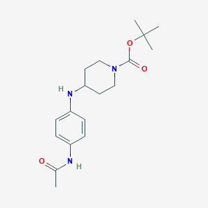 molecular formula C18H27N3O3 B8461362 4-(4-Acetylamino-phenylamino)-piperidine-1-carboxylic acid tert-butyl ester 