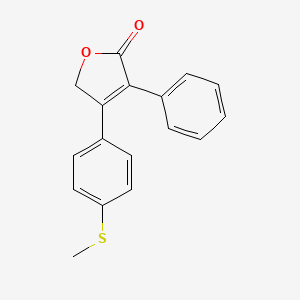 molecular formula C17H14O2S B8461374 2(5H)-Furanone, 4-[4-(methylthio)phenyl]-3-phenyl- CAS No. 162012-30-8