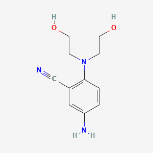 molecular formula C11H15N3O2 B8461389 5-Amino-2-[bis(2-hydroxyethyl)amino]benzonitrile 