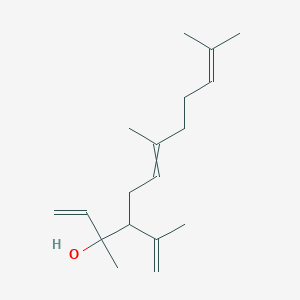 molecular formula C18H30O B8461469 3,7,11-Trimethyl-4-(prop-1-EN-2-YL)dodeca-1,6,10-trien-3-OL CAS No. 64708-58-3