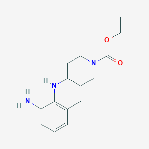 molecular formula C15H23N3O2 B8461491 4-[(2-Amino-6-methylphenyl)amino]-1-ethoxycarbonylpiperidine 