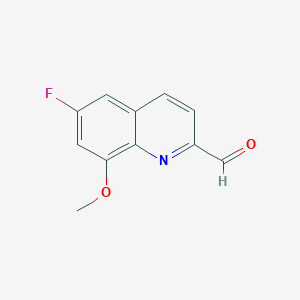 molecular formula C11H8FNO2 B8461564 6-Fluoro-8-methoxyquinoline-2-carbaldehyde 