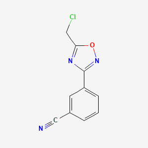 molecular formula C10H6ClN3O B8461647 3-(5-Chloromethyl-[1,2,4]oxadiazol-3-YL)-benzonitrile CAS No. 660416-40-0