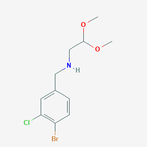 molecular formula C11H15BrClNO2 B8461648 (4-Bromo-3-chloro-benzyl)-(2,2-dimethoxy-ethyl)-amine 