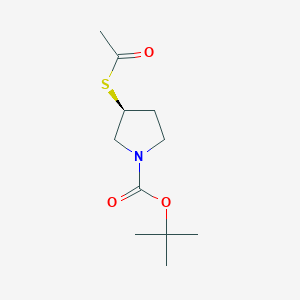 molecular formula C11H19NO3S B8461855 (S)-tert-butyl 3-(acetylthio)pyrrolidine-1-carboxylate 