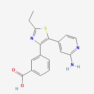molecular formula C17H15N3O2S B8461943 3-[5-(2-Amino-4-pyridyl)-2-ethyl-1,3-thiazol-4-YL]benzoic acid CAS No. 365430-33-7