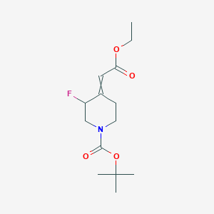 Tert-butyl 4-(2-ethoxy-2-oxoethylidene)-3-fluoropiperidine-1-carboxylate