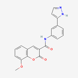 N-(3-(1H-pyrazol-3-yl)phenyl)-8-methoxy-2-oxo-2H-chromene-3-carboxamide